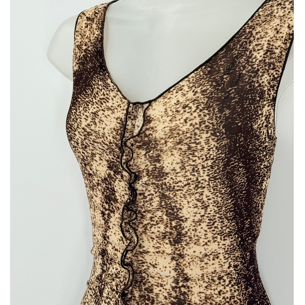 Vtg y2k forest fairy grunge mesh Dress Women sz S Brown Lettuce Edge Indie